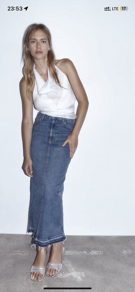 Юбка джинсова максі довга Zara
