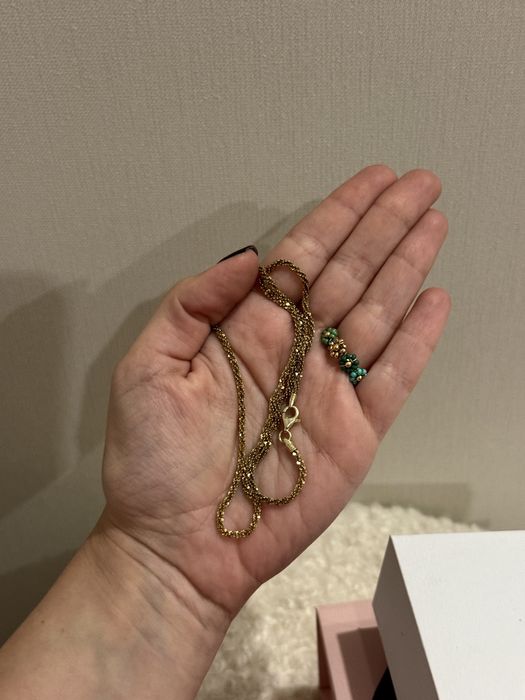 Набір на подарунок, ланцюжок з позолотою і колечко