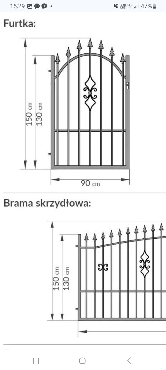 Brama i przęsła ogrodzeniowe ania 2