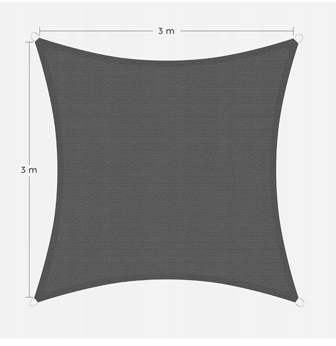Duży Żagiel przeciwsłoneczny 3x3m SZARY SONGMICS