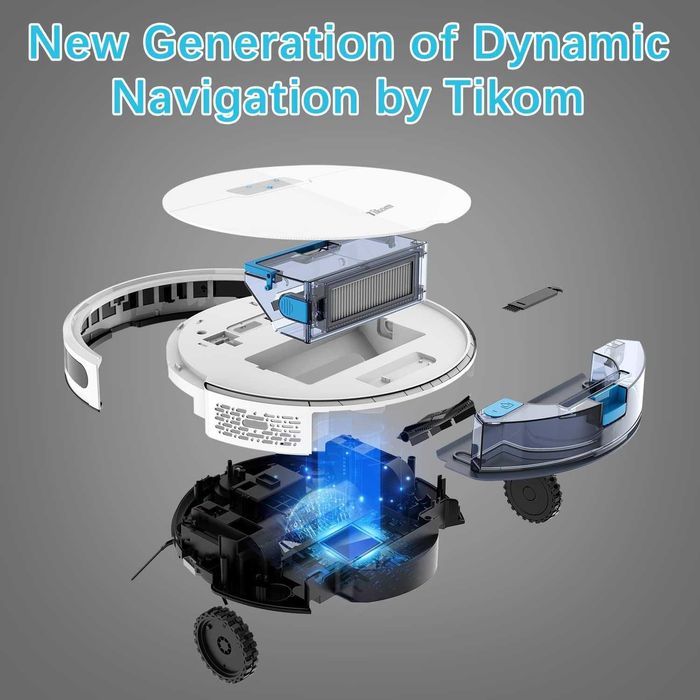 Robot sprzątający Tikom G8000 PRO 2w1 Mop 4500Pa WiFi Biały