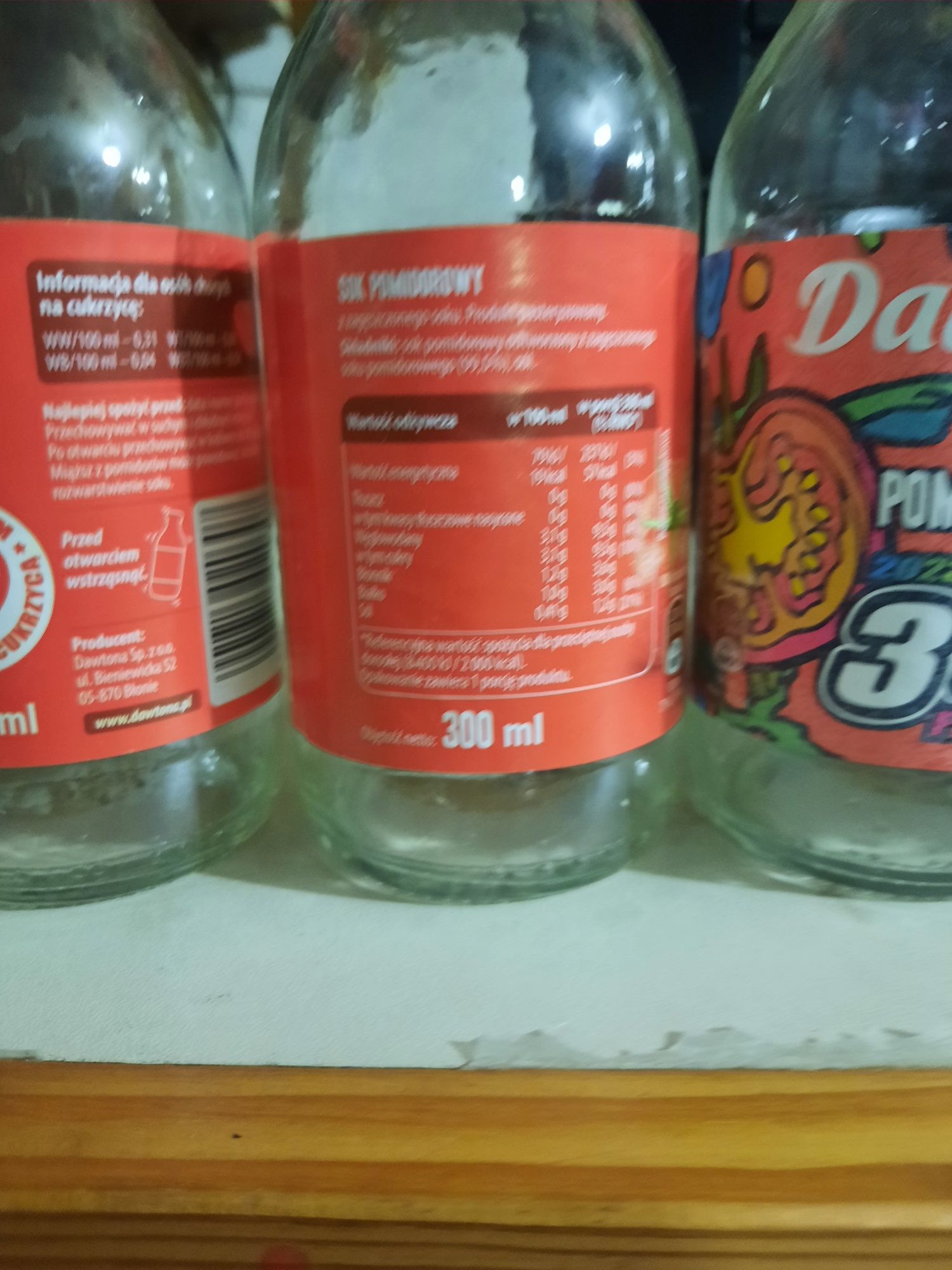 Butelki 0,3 l na sok.