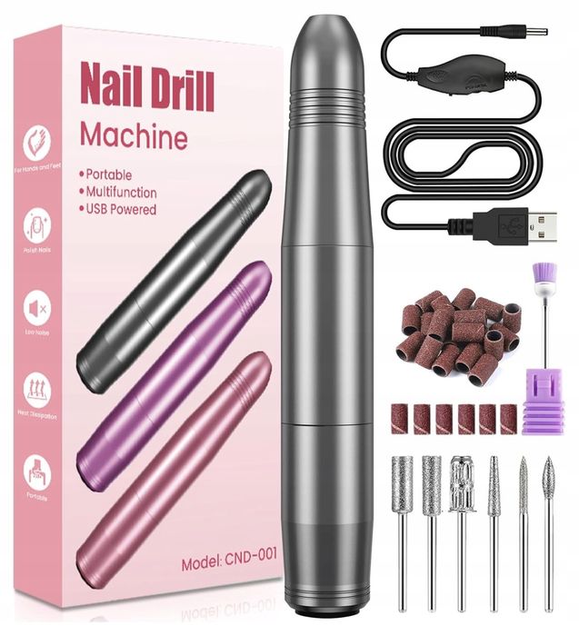 Frezarka do paznokci 20000 obr/min manicure pedicure żel akryl hybryda