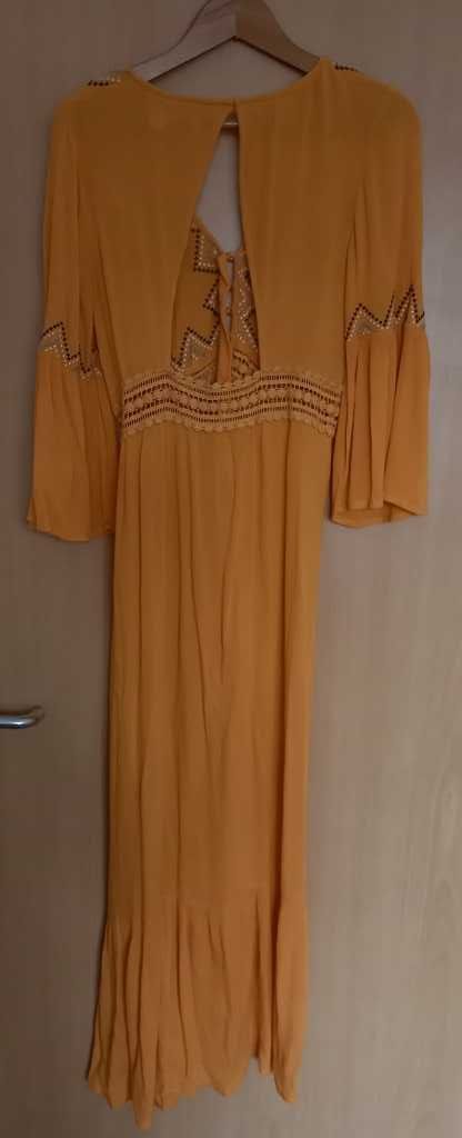 ASOS boho suknia maxi długa falbanki