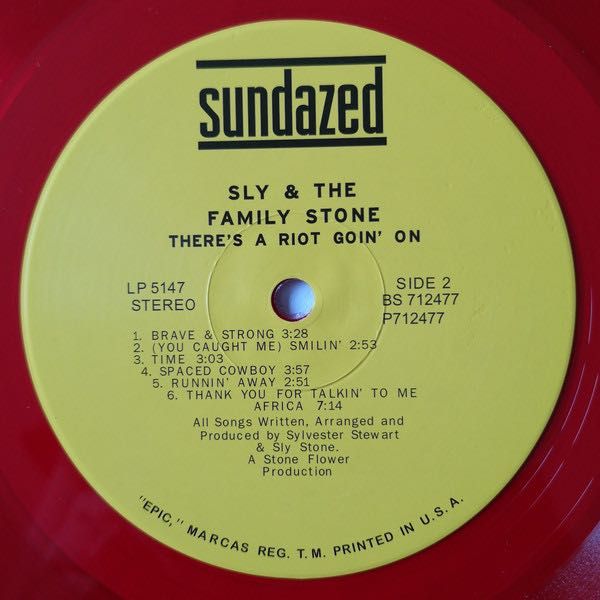 Sly & The Family Stone ‎– There's A Riot Goin' On. Vinyl, Red Transl.