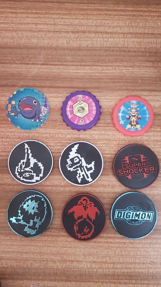 Tazos digimon, shinchan e medabots troco