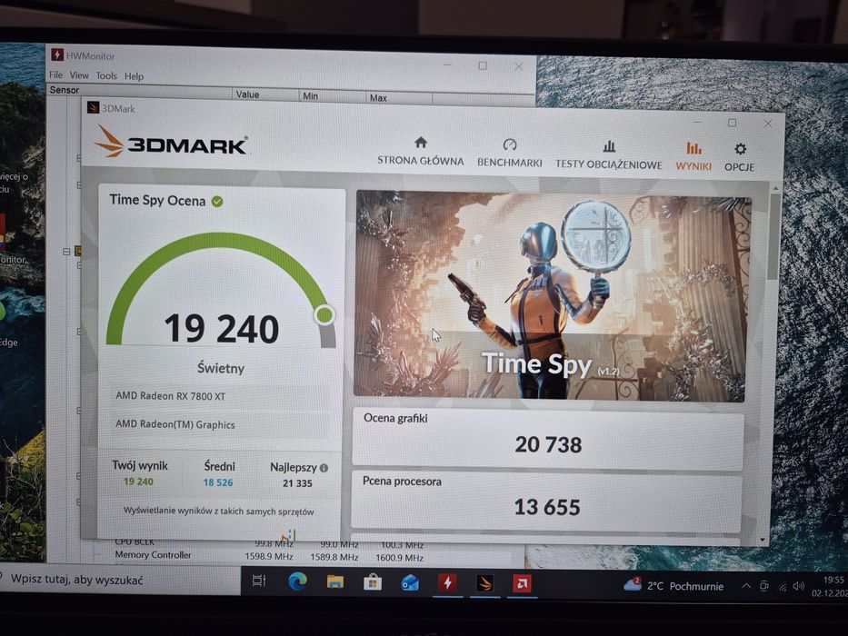 Komputer Ryzen 7 7700, 32GB DDR5 6400, RX 7800XT 16GB, 1TB ssd, WiFi.