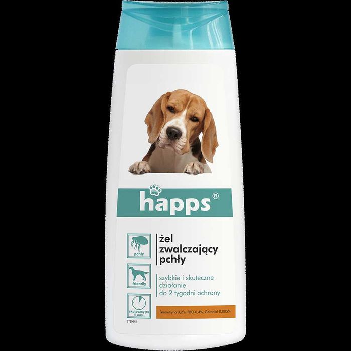Żel zwalczający pchły i kleszcze dla psów Happs 150ml