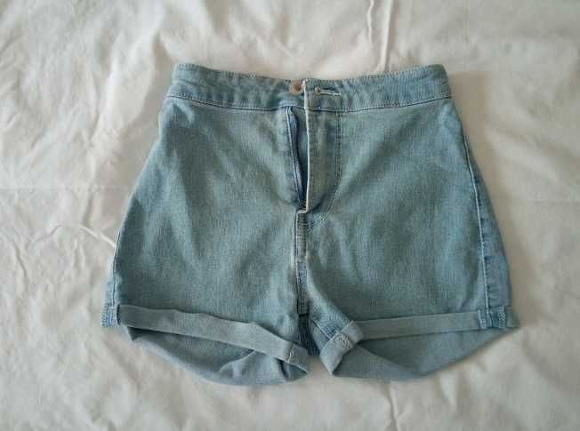 Calções de ganga azuis claros (Bershka)