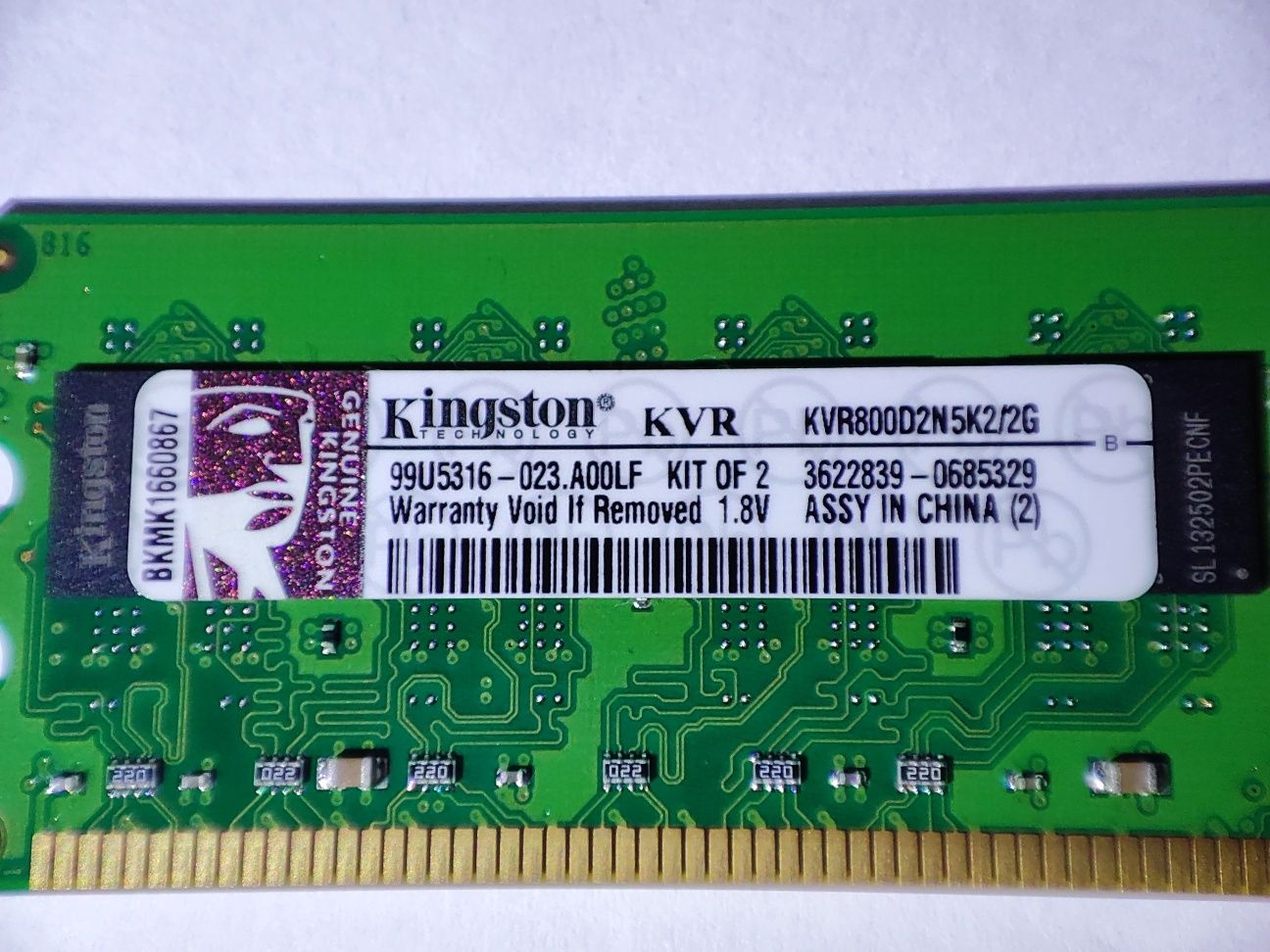 Pamięć RAM DDR2 Kingston 800MHz 2GB