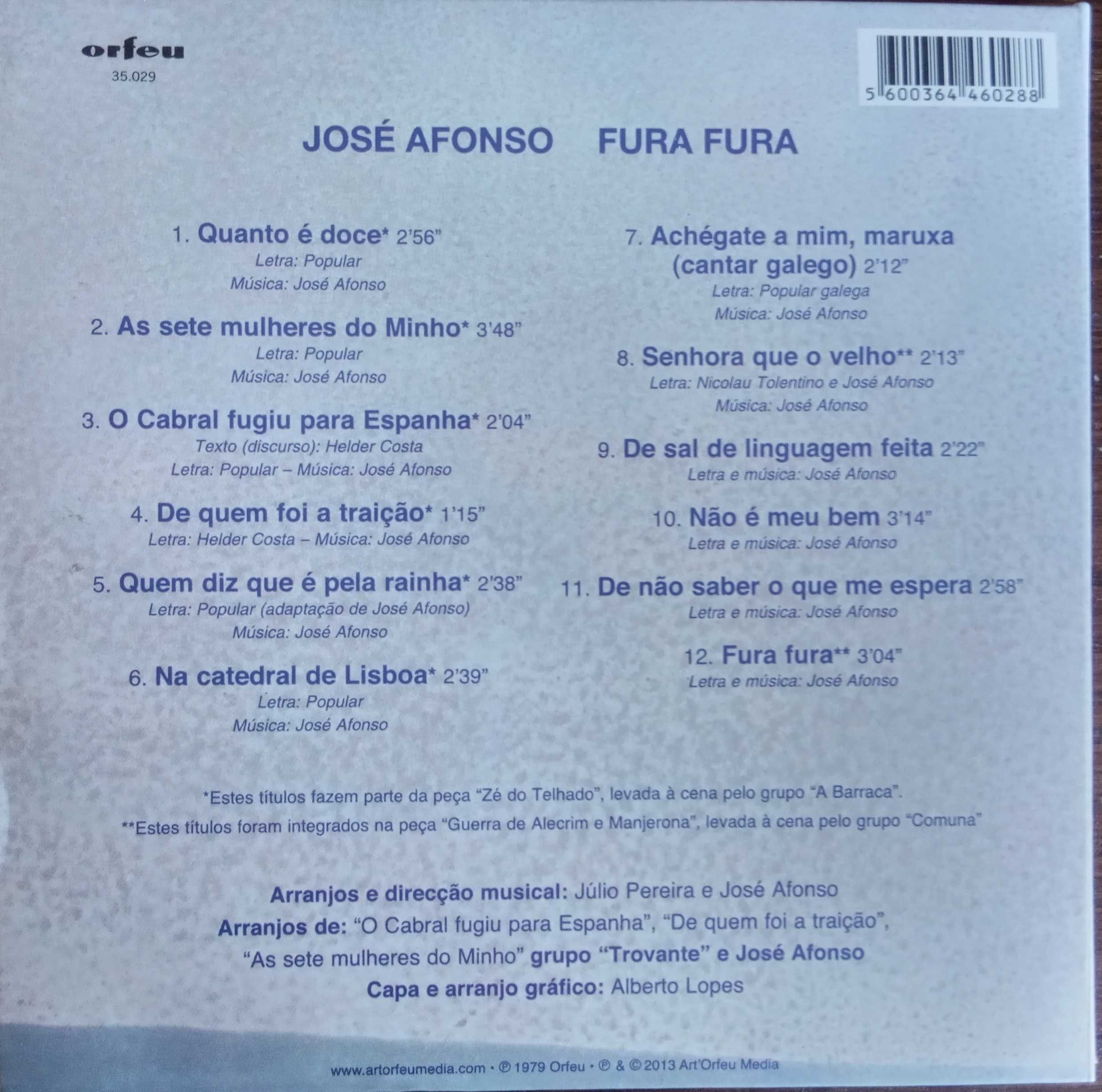 José Afonso	- - - - -		Fura Fura	- - - - -	CD
