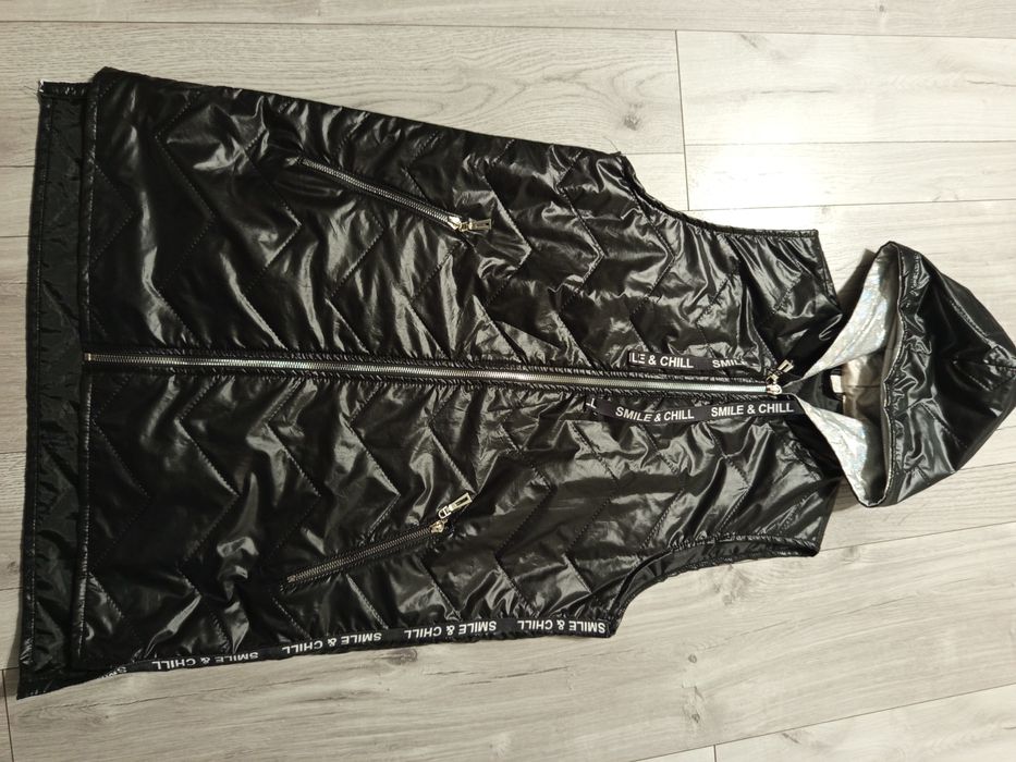 Bezrękawnik damski czarny pikowany L