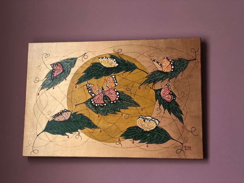 Картина « Тиждень»(40*60) маслом в дуеті з акриловою емалью.