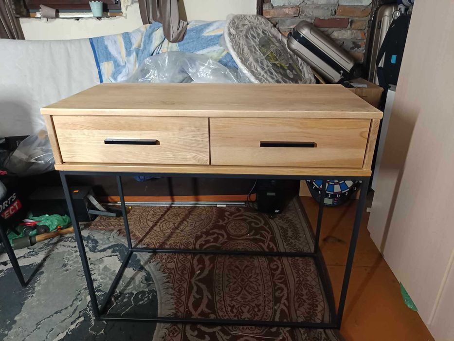 Meble Doktór konsola drewniana Sydney lite drewno i metal/ NOWA / Dąb/