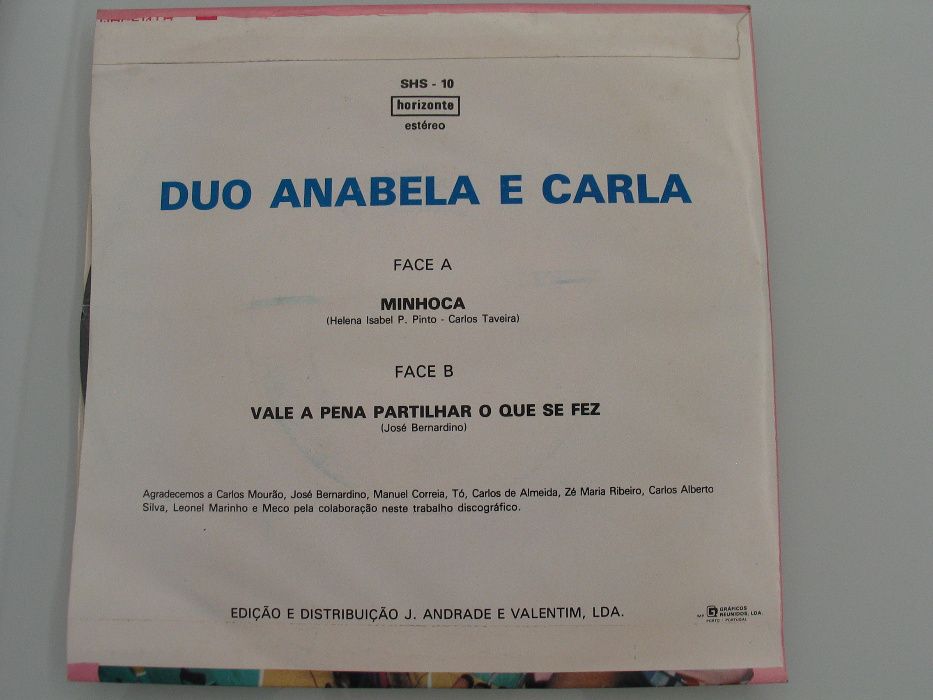 Disco Vinil Anabela e Carla