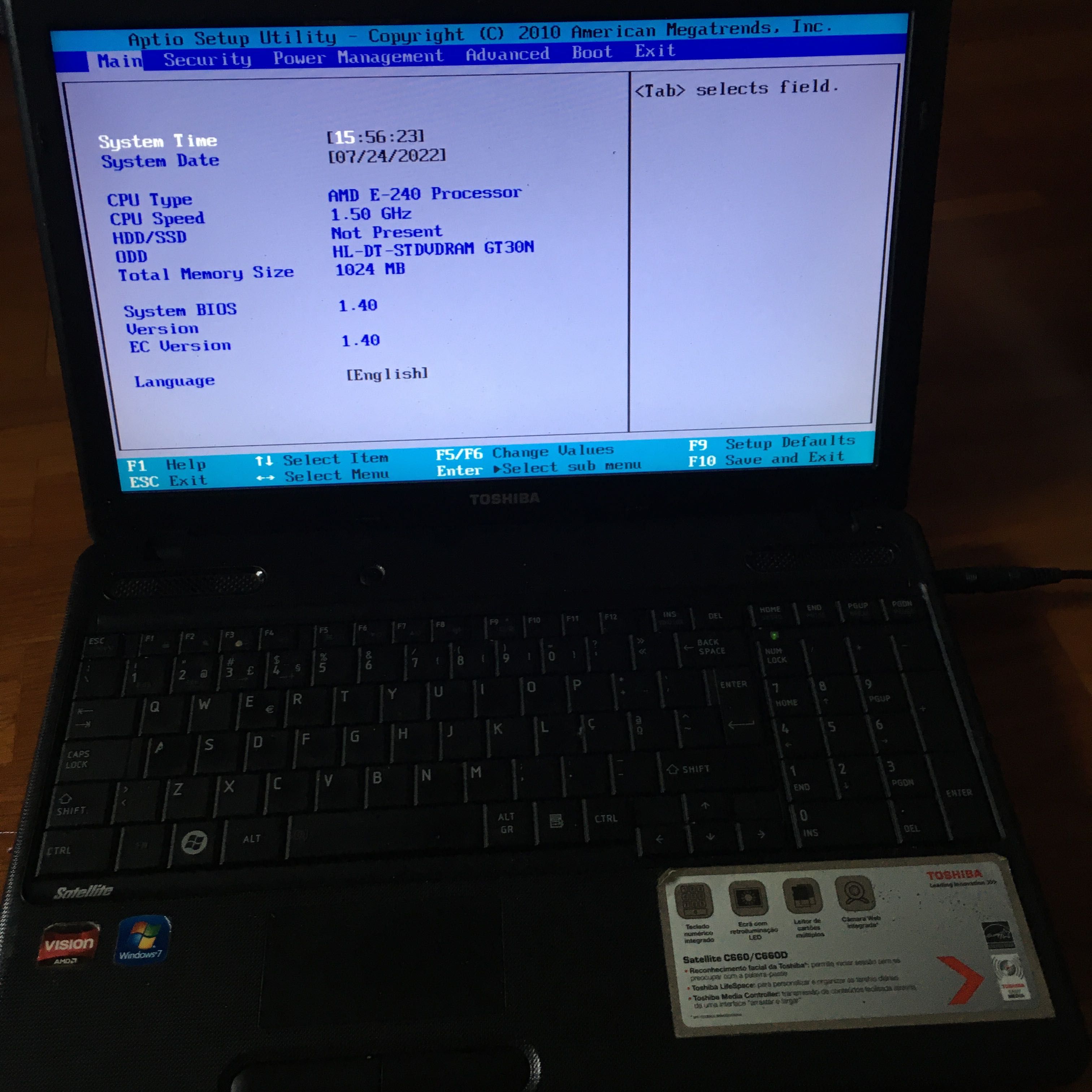 Toshiba Satellite c660d-144