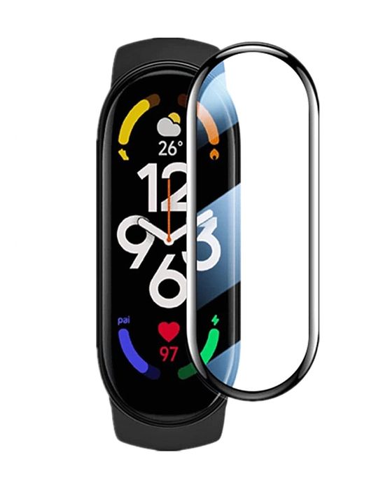 2x Szkło Ochronne Hybrydowe Black Do Xiaomi Mi Band 7