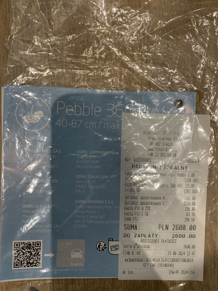 Fotelik z bazą Maxi Cosi pebble 360 pro
