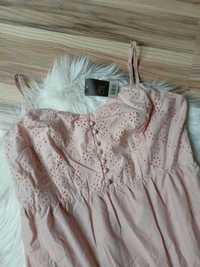 Hit! Nowa śliczna długa pudrowo różowa sukienka midi idealna na lato