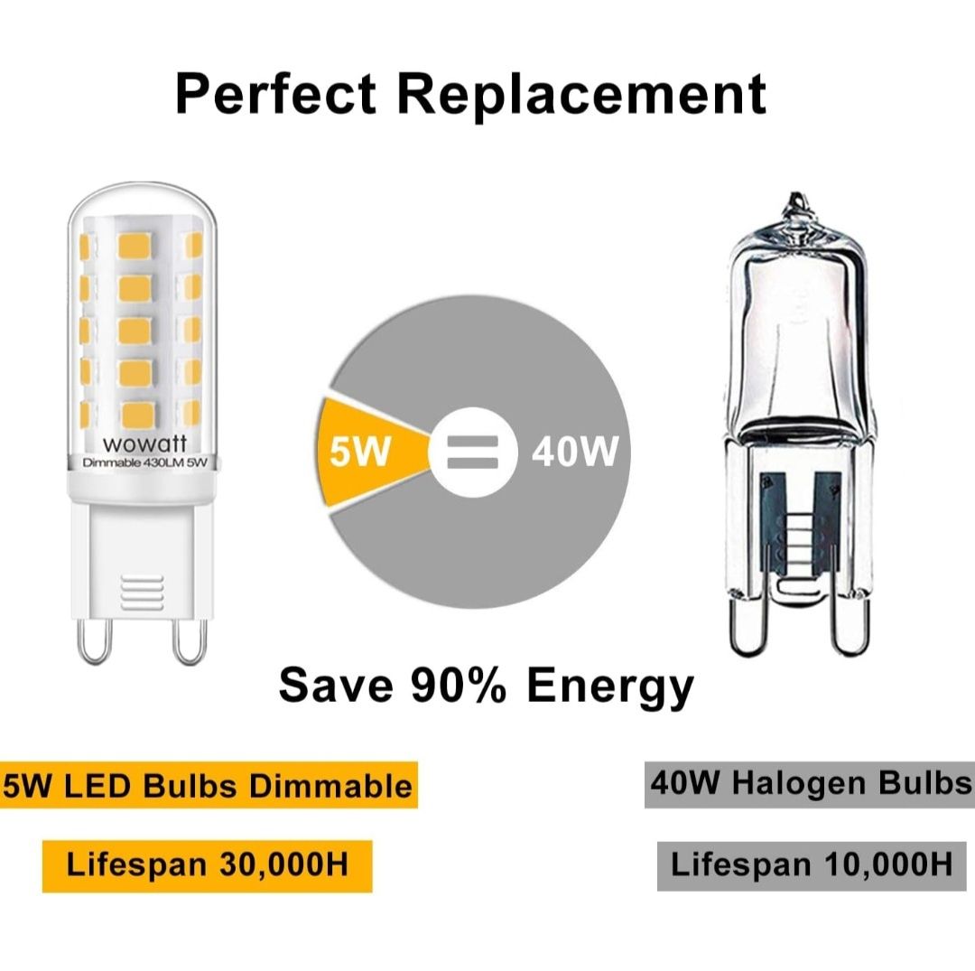 6 szt Wowatt żarówka LED G9 5W