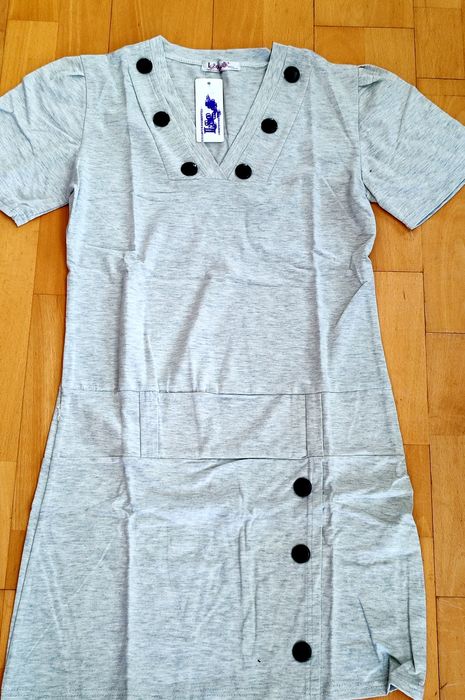 Nowa szara tunika/sukienka L/ XL z paskiem. Odbiór osobisty