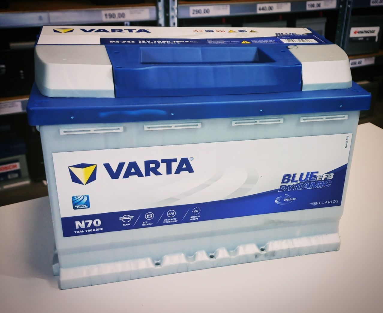 Akumulator VARTA EFB 12V 70ah 760A N70 start/stop NOWY