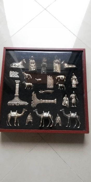 Presepio de Natal - 24 Peças com banho de Prata