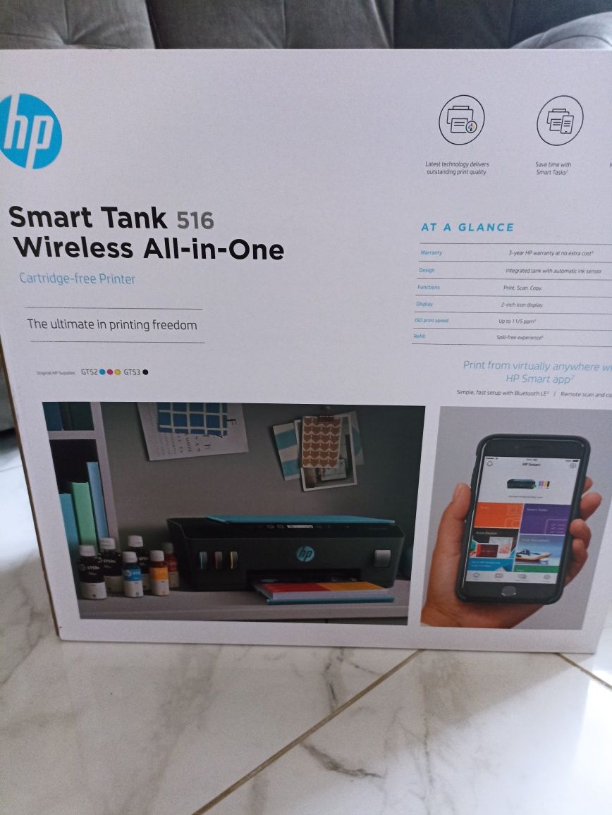 Кольоровий принтер hp smart tank 516 all-in-one usb wifi