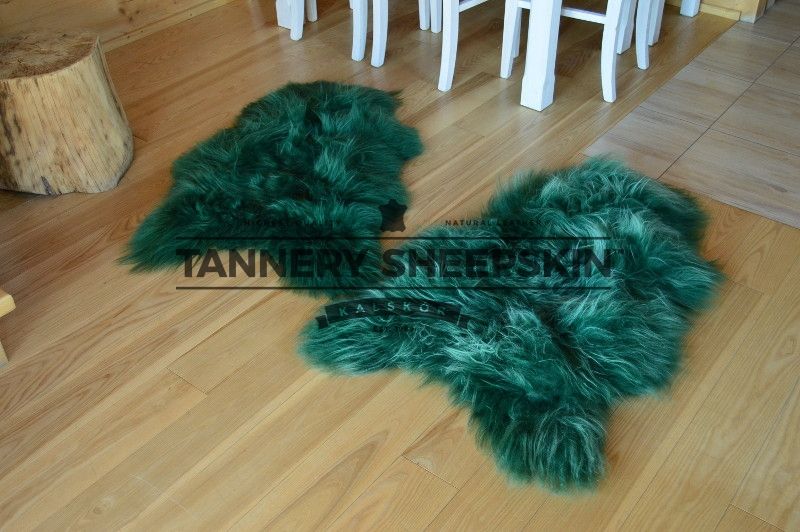 Skóra Owcza Island Ciemna Zieleń  111-130 cm Butelkowa Zieleń