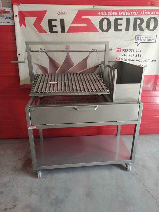 PARRILLA INOX A CARVÃO (1200x700x1500MM) - Valor c/ IVA