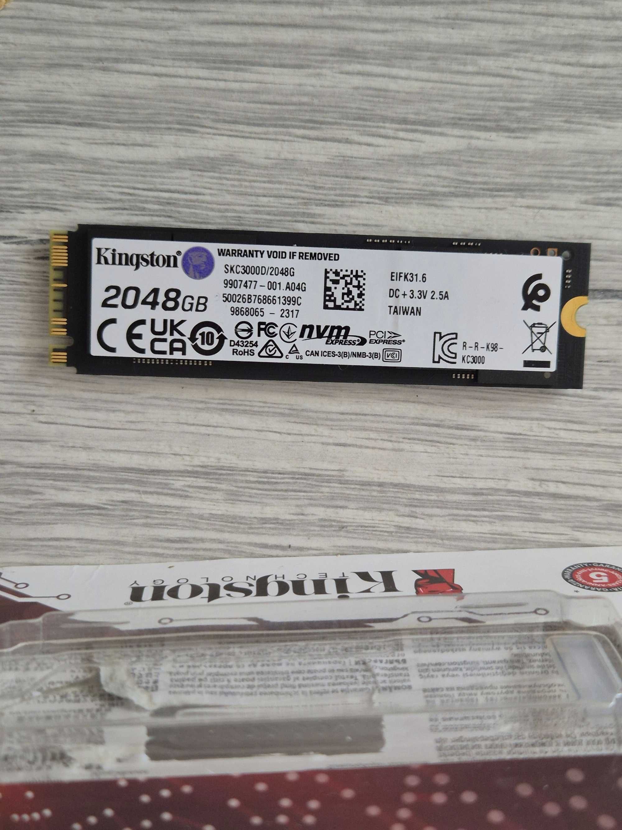 M.2 SSD диск 2TB Kingston KC3000 (7000MBs\NVMe\PCI-e 4.0 x4). Trade-in
