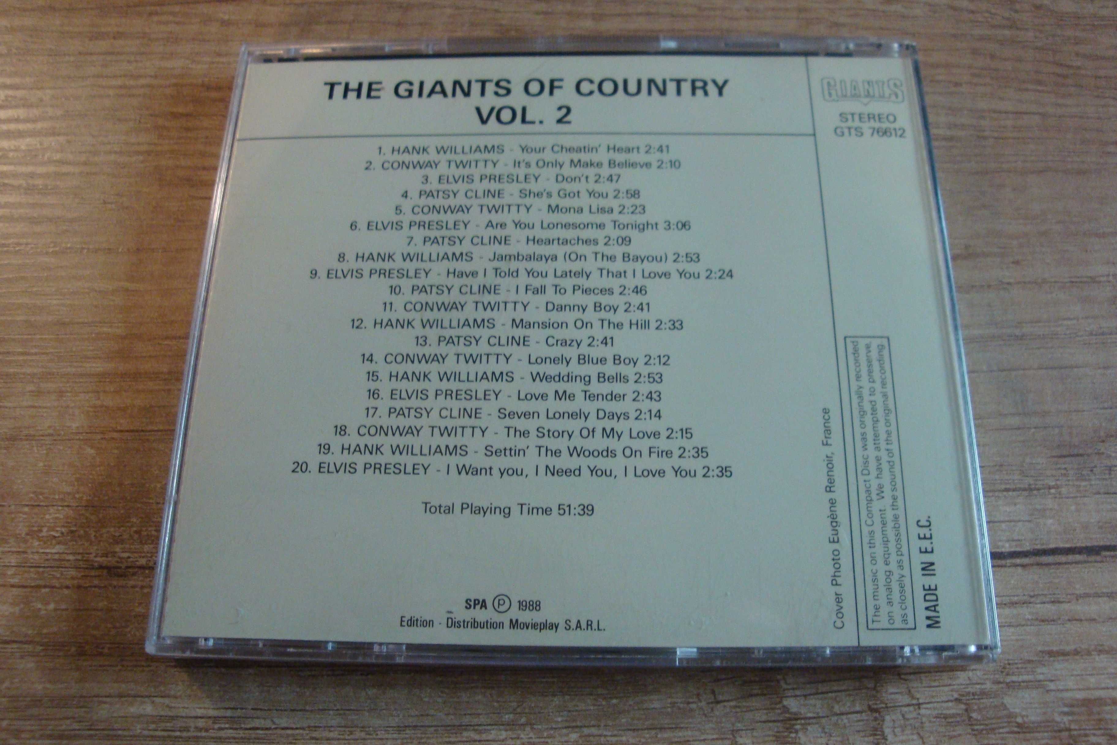 Giants Of Country Vol. 2 (Elvis Presley Hank Williams Conway Twitty)