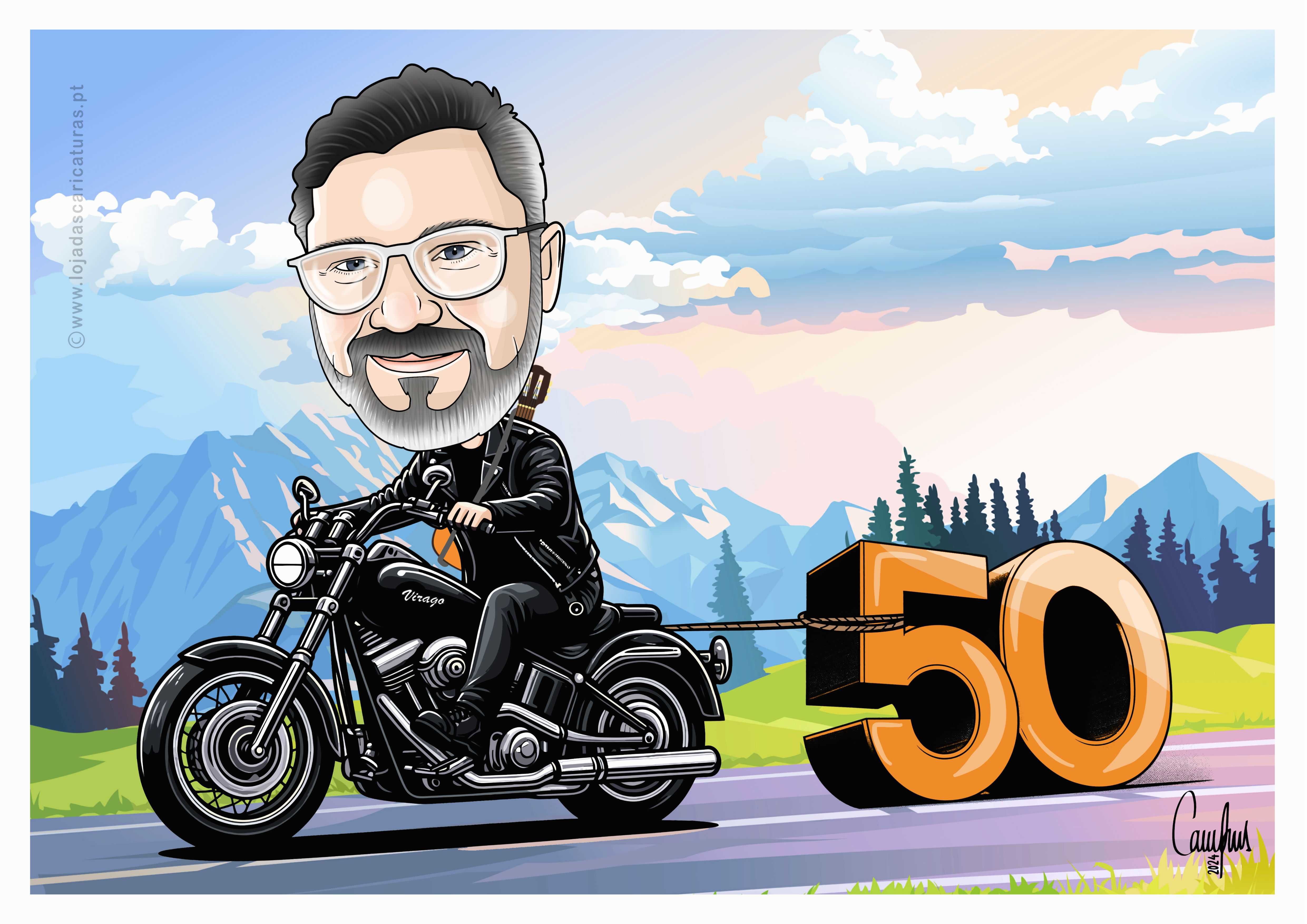 caricatura temática 100% personalizada