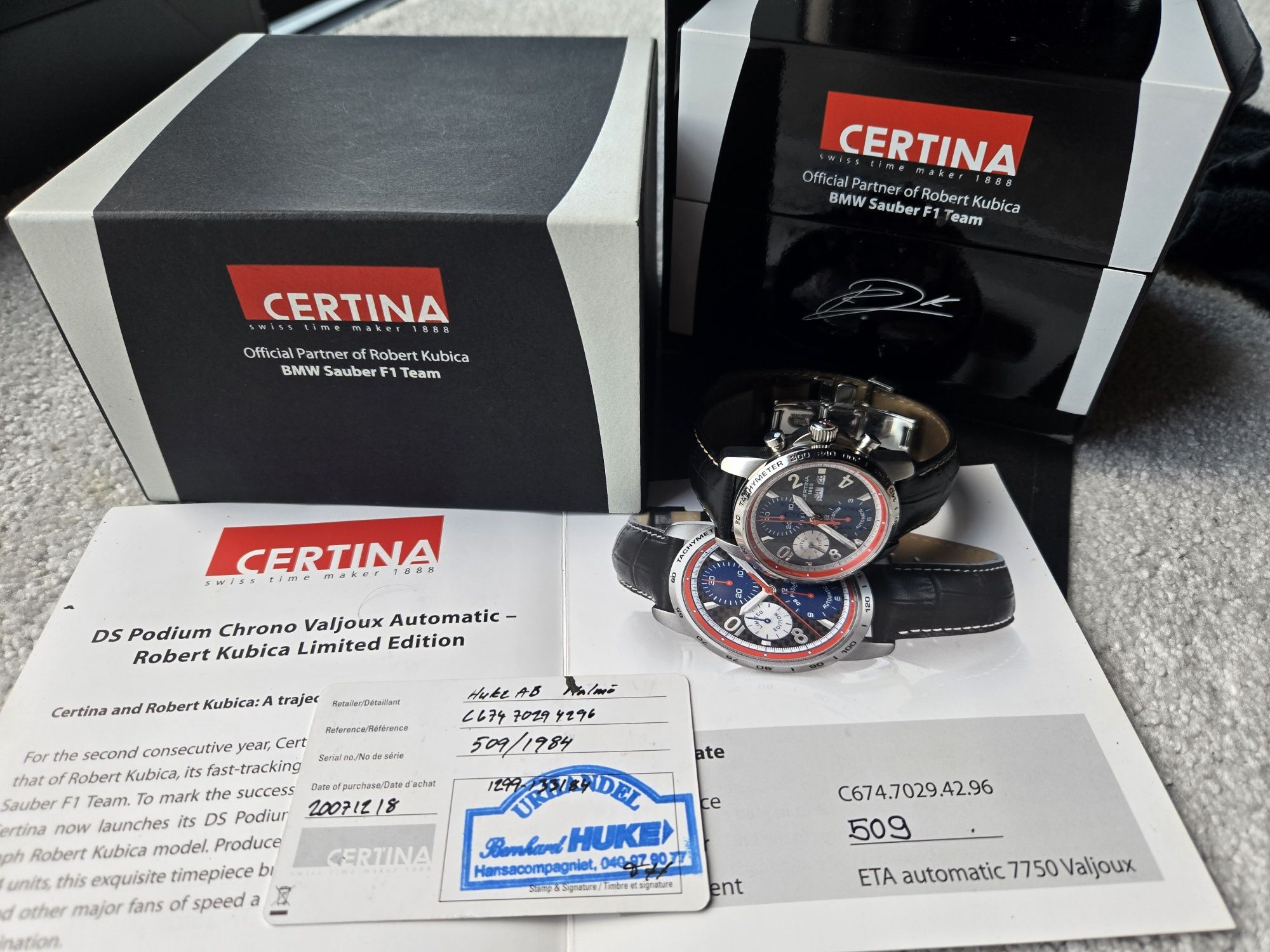 Certina DS Podium Robert Kubica full set stan idealny
