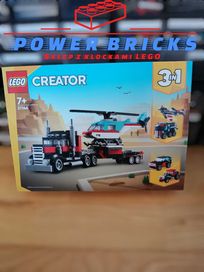 LEGO Creator 3w1 31146 - Ciężarówka z platformą i helikopterem