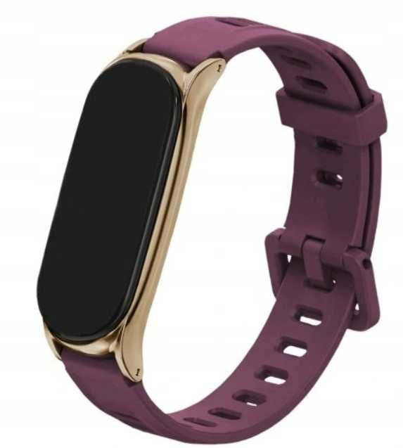 Pasek Opaska Bransoletka DUO do XIAOMI MI BAND 3 4 5 6 Bordowa Premium