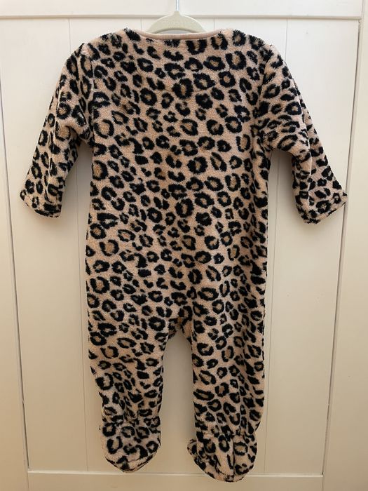 NEXT Jak nowy! Polarowy kombinezon / pajacyk motyw: panterka