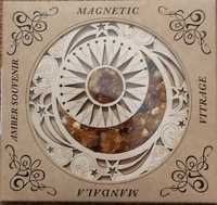 Magnetyczna astrologiczna ozdobą z bursztynu