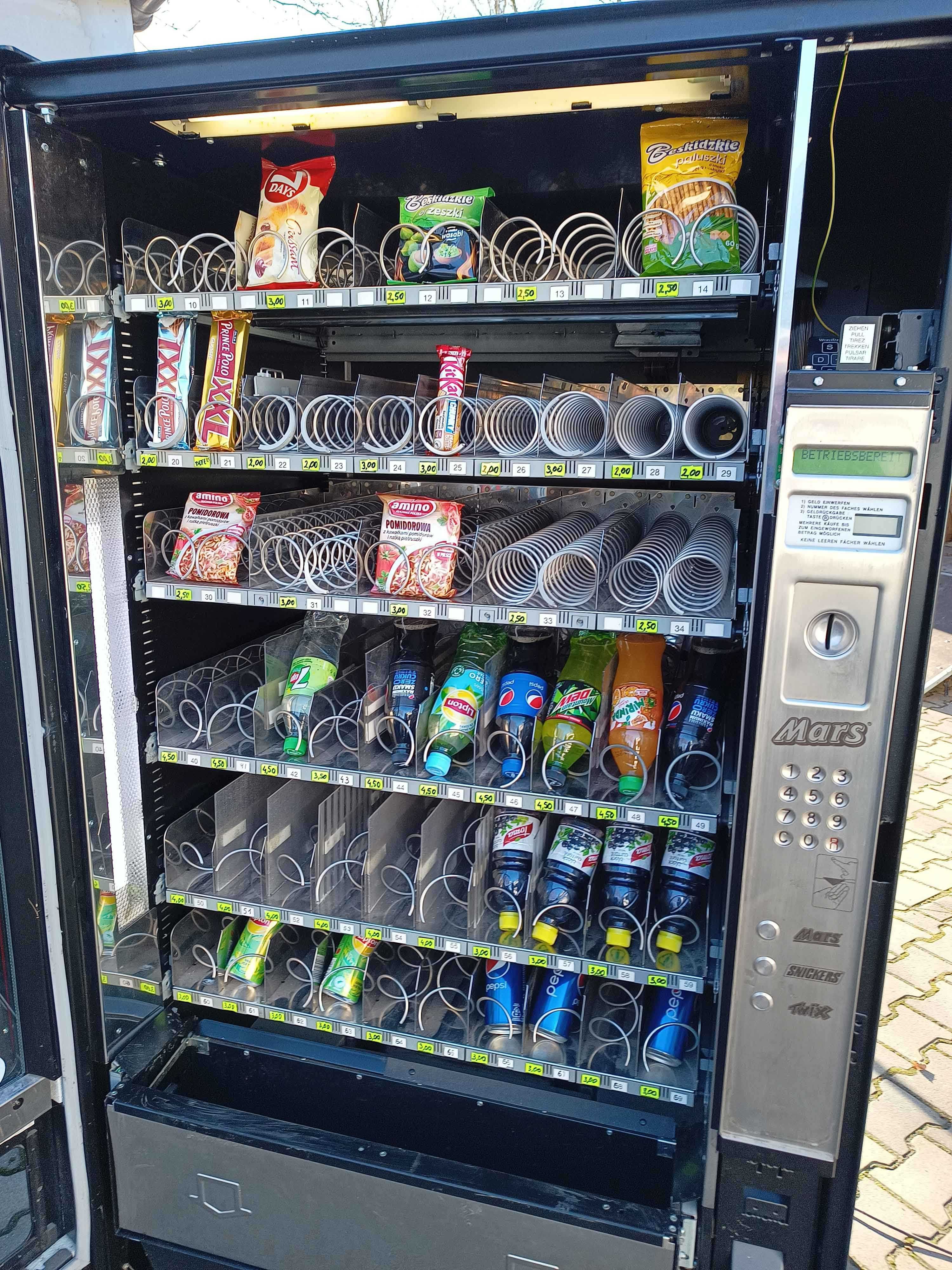 Automat sprzedający Vending Słodycze Przekąski Zimne napoje