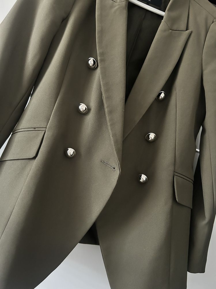 Marynarka khaki oliwkowa 34 xs profilowana mohito