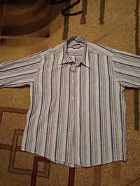 Koszula męska elegancka długi rękaw prążki 44/XL