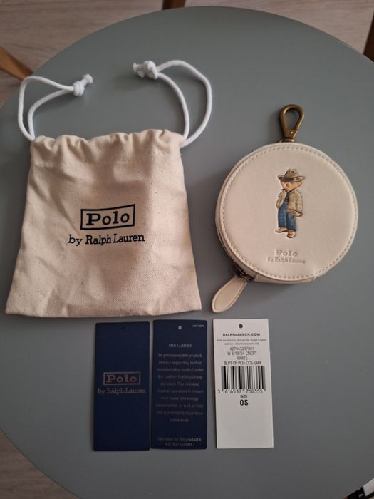 Ralph Lauren Polo Bear Miś, skórzany portfel, nowy z papierową metką