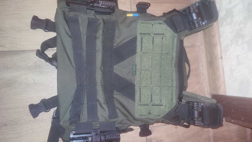 Плитоноска / бронежилет,цвет ОЛИВА,с двойным быстрым сбросом,разгрузка