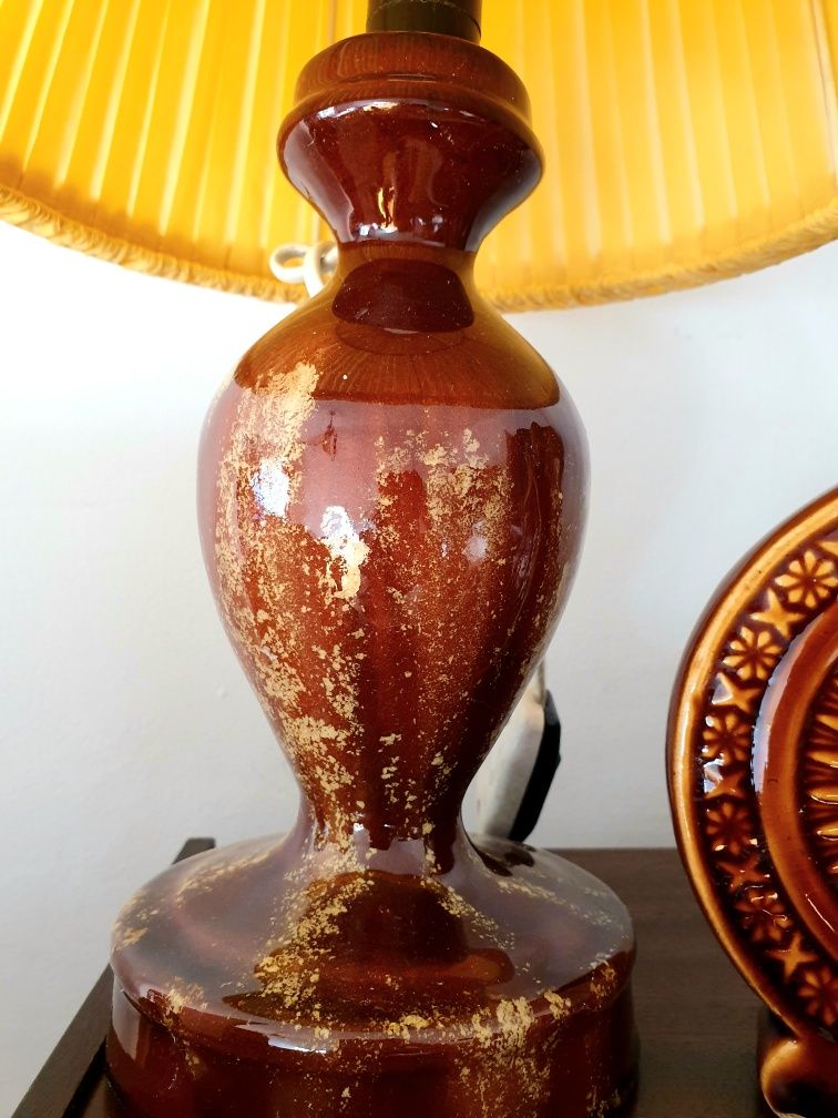 Lampa stołowa porcelit spm elektromet Częstochowa vintage prl abażur