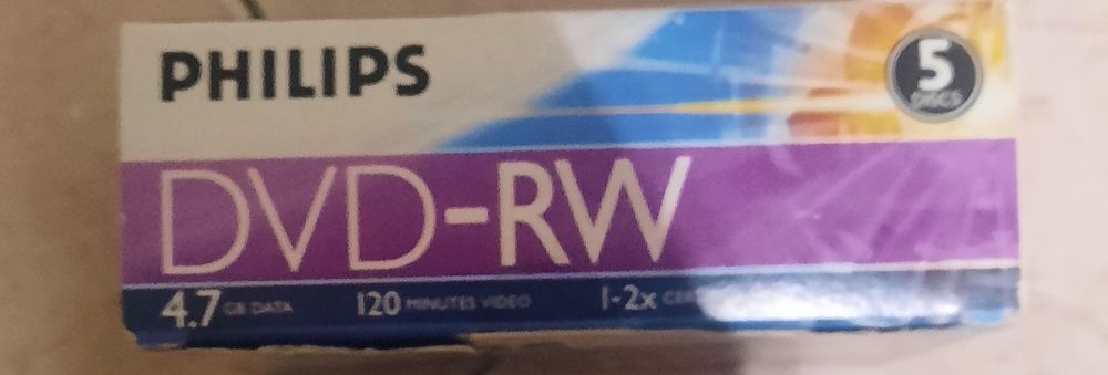 Caixa com 5 dvd-rw marca Philips