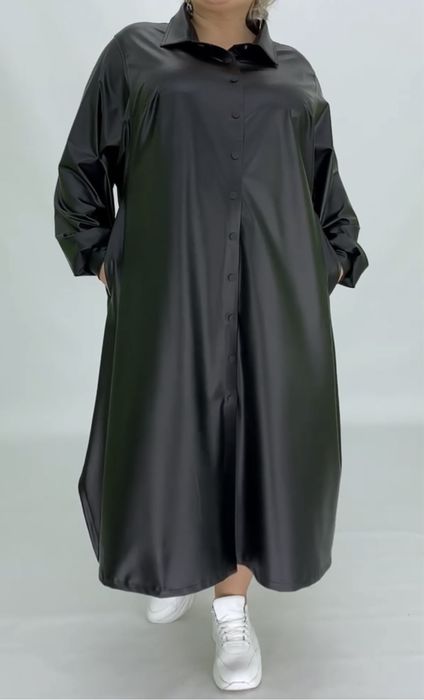 Платье эко кожа большого размера