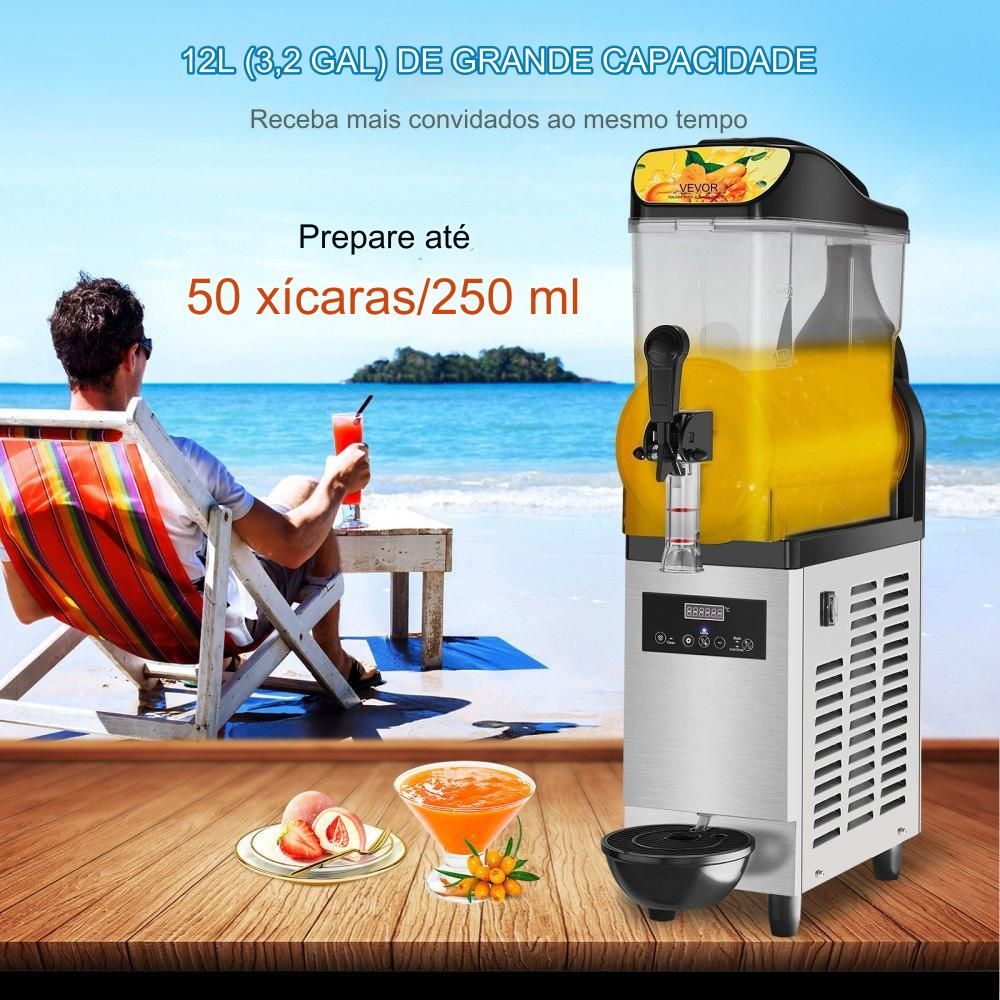 Máquina de Slushy Comercial 12L, 25 Copos