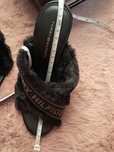 Tommy Hilfiger TH klapki wysokie sandałki na obcasie shiny webbing fur