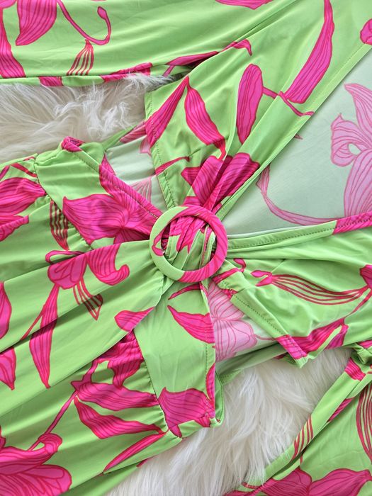 Sukienka maxi Soczyste kolory wycięcia