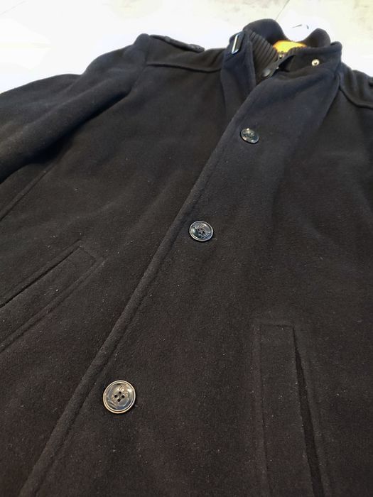 Płaszcz męski zimowy, czarny, Flis, rozmiar 50